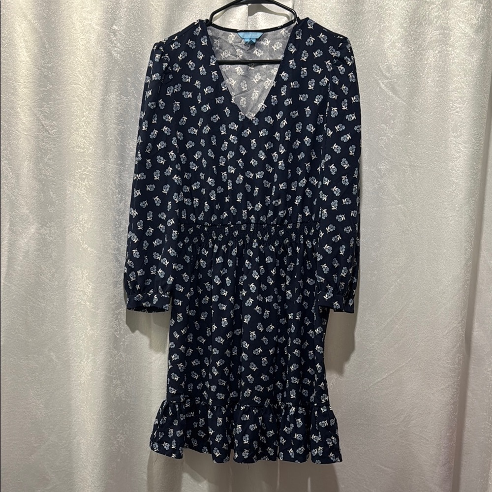 Draper James Blue Wrap Sundress with Ruffled Bishop Sleeves